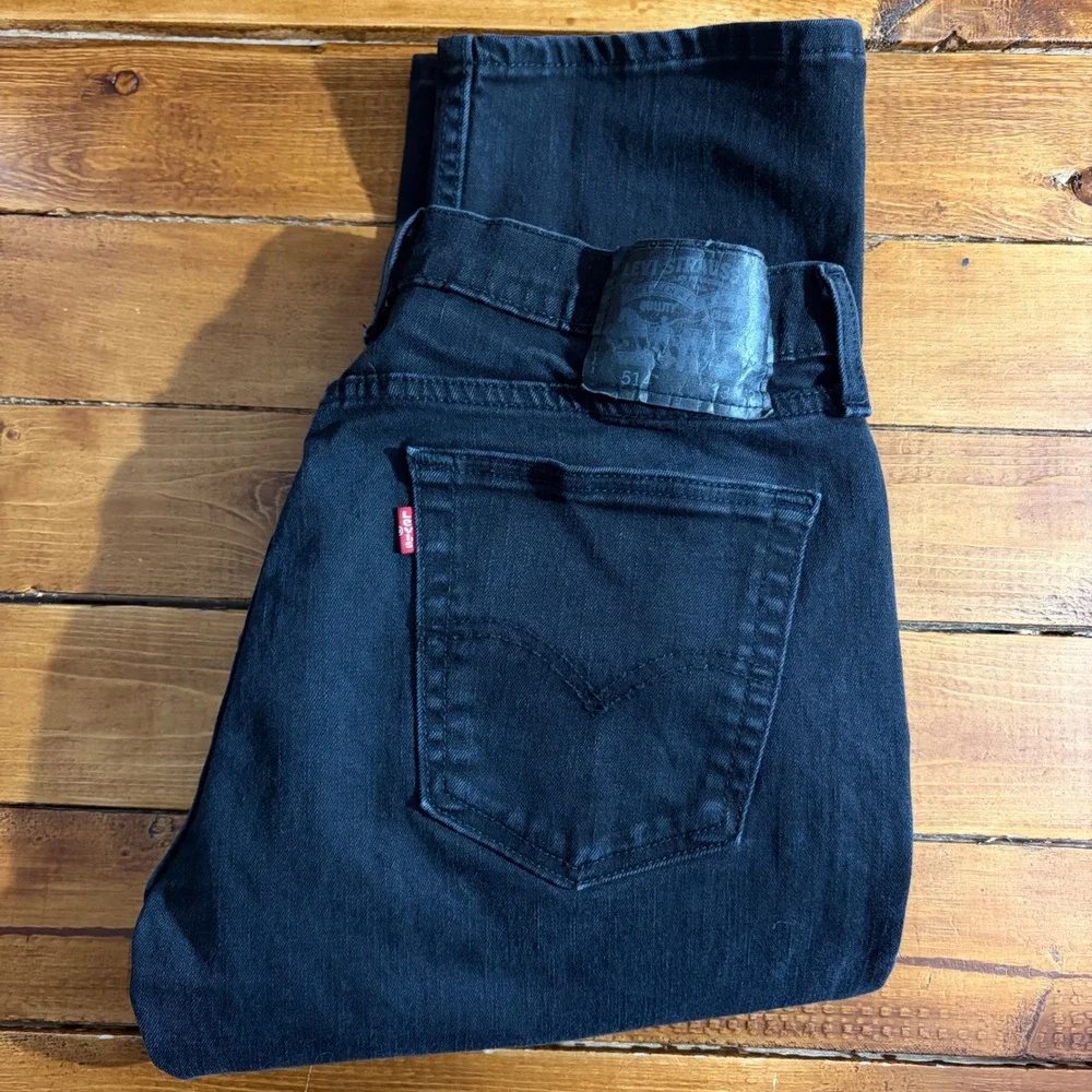 Levi's 514 Straight Fit‎ Jeans Mens 33x32 (Fits 32x31) Black Denim Stretch Pants